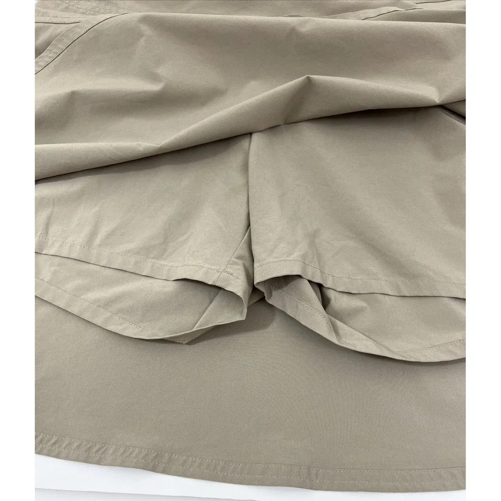 Athleta Skort Tennis Sports Zip Pocket Skirt Shorts Size 12 Beige Tan